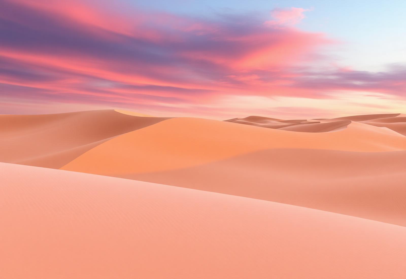 Sunset over soft dunes